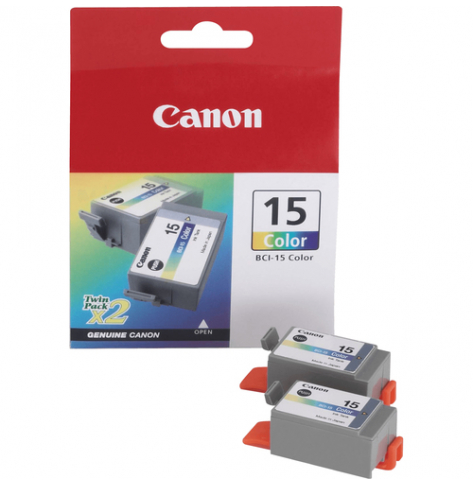 CANON BCI-15 ink cartridge tri-colour standard capacity 2 x 7.5ml 2 x 100 pages 2-pack