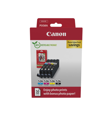 CANON CLI-526 Ink Cartridge C/M/Y/BK PHOTO VALUE BL