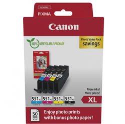 CANON CLI-551XL Ink Cartridge C/M/Y/BK + PHOTO PACK