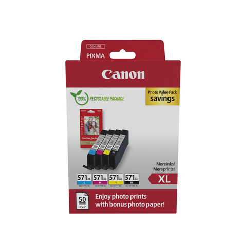 CANON CLI-571XL Ink Cartridge C/M/Y/BK + PHOTO PACK