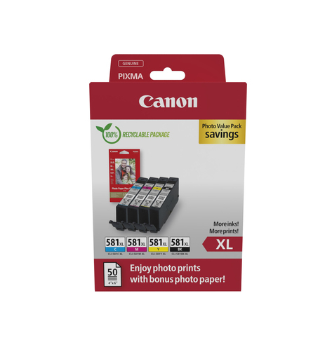 CANON CLI-581XL Ink Cartridge BK/C/M/Y PHOTO
