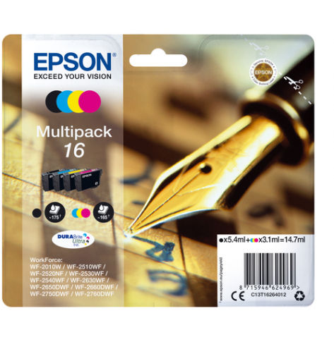EPSON 16 ink cartridge black and tri-colour standard capacity 14.7ml 1-pack RF-AM blister