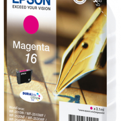 EPSON 16 ink cartridge magenta standard capacity 3.1ml 165 pages 1-pack RF-AM blister