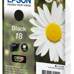 EPSON 18 ink cartridge black standard capacity 5.2ml 175 pages 1-pack RF-AM blister