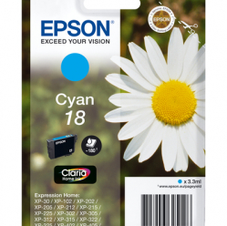 EPSON 18 ink cartridge cyan standard capacity 3.3ml 180 pages 1-pack RF-AM blister
