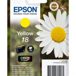 EPSON 18 ink cartridge yellow standard capacity 3.3ml 180 pages 1-pack RF-AM blister