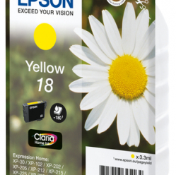 EPSON 18 ink cartridge yellow standard capacity 3.3ml 180 pages 1-pack RF-AM blister