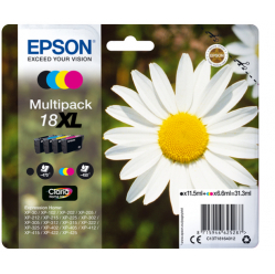 EPSON 18XL ink cartridge black and tri-colour high capacity 31.3ml 1-pack RF-AM blister multi tag