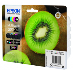 EPSON 202XL Mpack Ink (PBK,BK,C,M,Y) (with security)