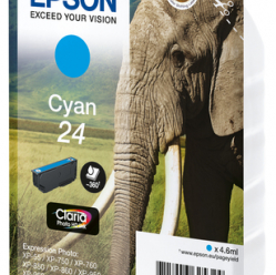 EPSON 24 ink cartridge cyan standard capacity 4.6ml 360 pages 1-pack RF-AM blister