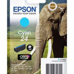EPSON 24 ink cartridge cyan standard capacity 4.6ml 360 pages 1-pack RF-AM blister