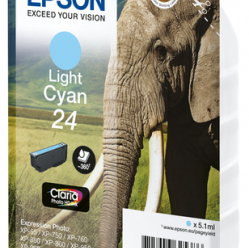 EPSON 24 ink cartridge light cyan standard capacity 5.1ml 360 pages 1-pack RF-AM blister