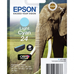 EPSON 24 ink cartridge light cyan standard capacity 5.1ml 360 pages 1-pack RF-AM blister