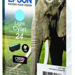 EPSON 24 ink cartridge light cyan standard capacity 5.1ml 360 pages 1-pack RF-AM blister