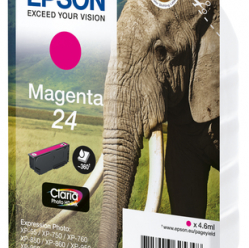 EPSON 24 ink cartridge magenta standard capacity 4.6ml 360 pages 1-pack RF-AM blister