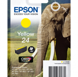 EPSON 24 ink cartridge yellow standard capacity 4.6ml 360 pages 1-pack RF-AM blister