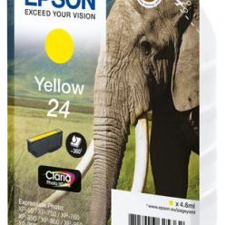 EPSON 24 ink cartridge yellow standard capacity 4.6ml 360 pages 1-pack RF-AM blister