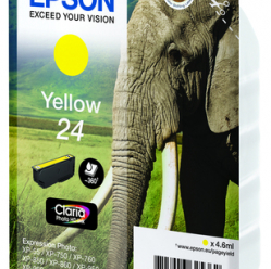 EPSON 24 ink cartridge yellow standard capacity 4.6ml 360 pages 1-pack RF-AM blister