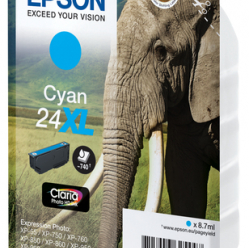 EPSON 24XL ink cartridge cyan high capacity 8.7ml 740 pages 1-pack RF-AM blister