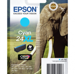 EPSON 24XL ink cartridge cyan high capacity 8.7ml 740 pages 1-pack RF-AM blister
