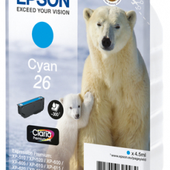 EPSON 26 ink cartridge cyan standard capacity 4.5ml 300 pages 1-pack RF-AM blister