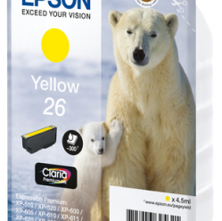 EPSON 26 ink cartridge yellow standard capacity 4.5ml 300 pages 1-pack RF-AM blister