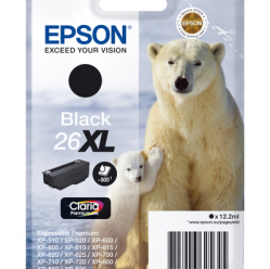 EPSON 26XL ink cartridge black high capacity 12.2ml 500 pages 1-pack RF-AM blister