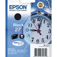 Tusz EPSON 27 ink cartridge black standard capacity 6.2ml 350 pages 1-pack blister with alarm - DURABrite ultra ink