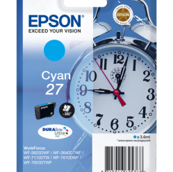 EPSON 27 ink cartridge cyan standard capacity 3.5ml 350 pages 1-pack RF-AM blister - DURABrite ultra ink