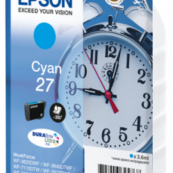 EPSON 27 ink cartridge cyan standard capacity 3.5ml 350 pages 1-pack RF-AM blister - DURABrite ultra ink