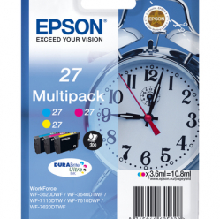 EPSON 27 ink cartridge cyan, magenta and yellow standard capacity 3x3.6ml 3x350 pages combopack RF-AM blister - DURABrite
