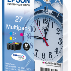 EPSON 27 ink cartridge cyan, magenta and yellow standard capacity 3x3.6ml 3x350 pages combopack RF-AM blister - DURABrite