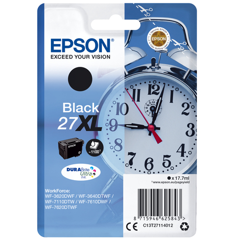 EPSON 27XL ink cartridge black high capacity 17.7ml 1.100 pages 1-pack RF-AM blister - DURABrite ultra ink