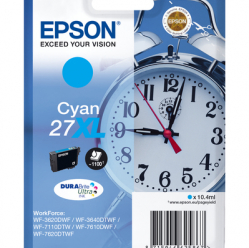 EPSON 27XL ink cartridge cyan high capacity 10.4ml 1.100 pages 1-pack RF-AM blister - DURABrite ultra ink