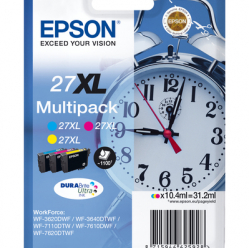 EPSON 27XL ink cartridge cyan, magenta and yellow high capacity 3x10.4ml 3x1.100 pages combopack RF-AM blister - DURABrite