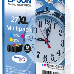 EPSON 27XL ink cartridge cyan, magenta and yellow high capacity 3x10.4ml 3x1.100 pages combopack RF-AM blister - DURABrite