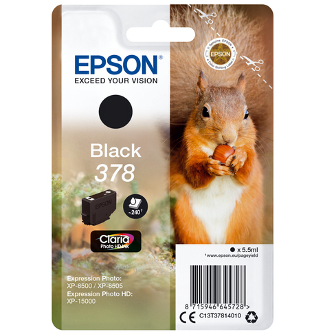 EPSON 378 Black Ink Cartridge (with security)