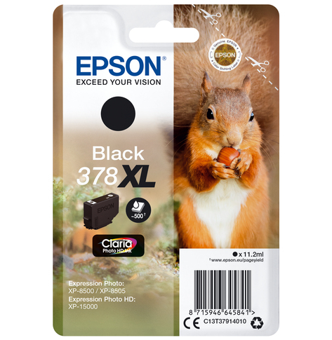 EPSON 378XL Black Ink Cartridge (with Security)