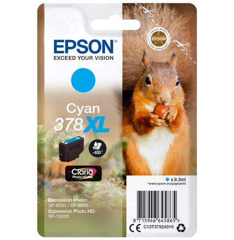 EPSON 378XL Cyan Ink Cartridge (With Security)
