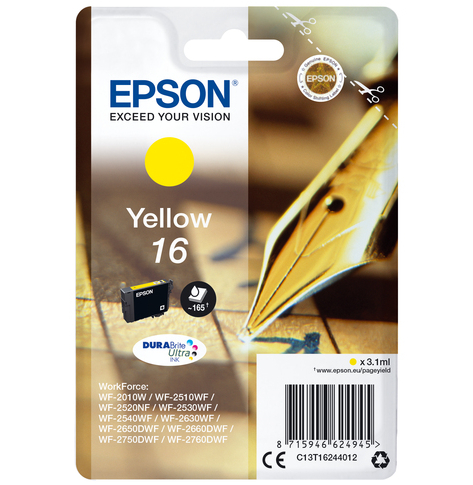 EPSON C13T16244012 Epson T1624 yellow DURABrite 3,1 ml WF-2010/25x0