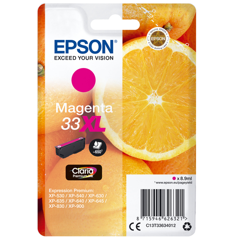 EPSON C13T33634012 Epson T3362 magenta 33XL 8,9 ml XP-530/540/630/635/640/645/830/900
