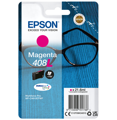 EPSON Singlepack Magenta 408L DURABrite Ultra Ink