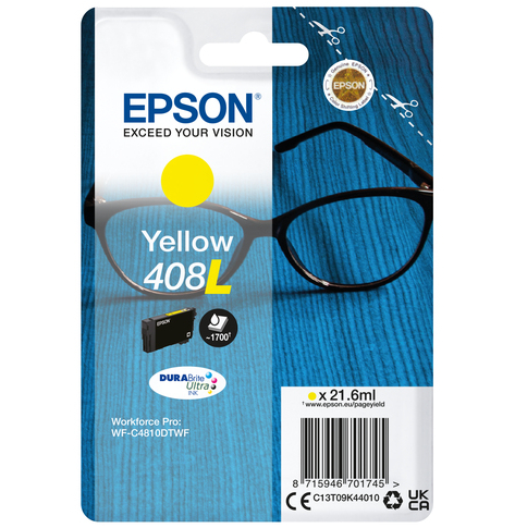 EPSON Singlepack Yellow 408L DURABrite Ultra Ink