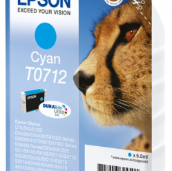 EPSON T0712 ink cartridge cyan standard capacity 5.5ml 1-pack RF-AM blister