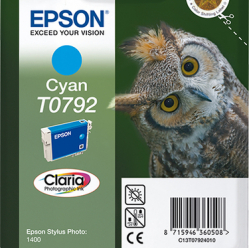 EPSON T0792 ink cartridge cyan standard capacity 11ml 1-pack RF-AM blister
