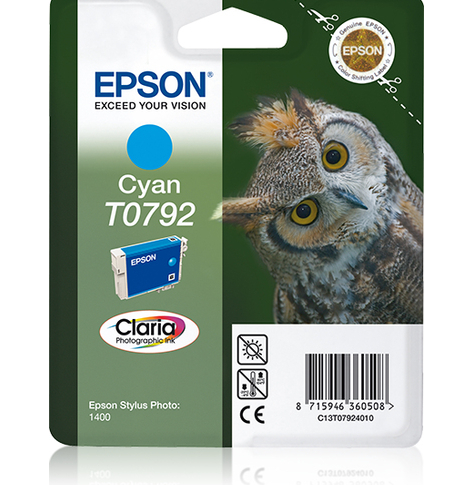 EPSON T0792 ink cartridge cyan standard capacity 11ml 1-pack RF-AM blister