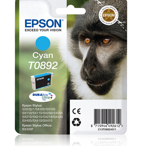 EPSON T0892 ink cartridge cyan low capacity 3.5ml 1-pack RF-AM blister