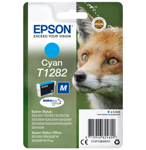 EPSON T1282 ink cartridge cyan standard capacity 3.5ml 1-pack RF-AM blister