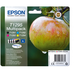 EPSON T1295 ink cartridge black and tri-colour high capacity 11.2ml- 3 x 7ml 4-pack RF-AM blister