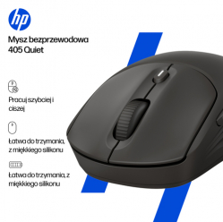 HP 405 Quiet BLK Wireless Mouse EMEA INTL Euro plug (EN)